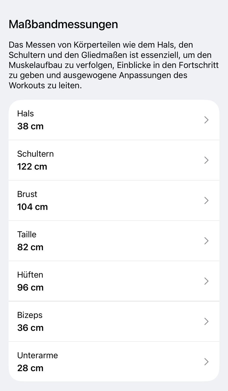 Bereich Maßband-Messungen