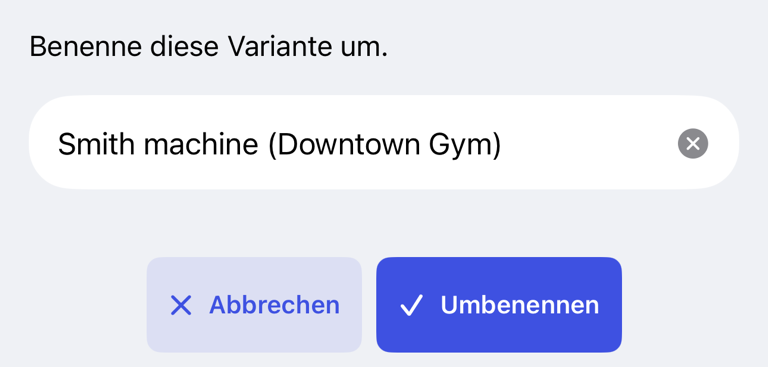 Variante umbenennen
