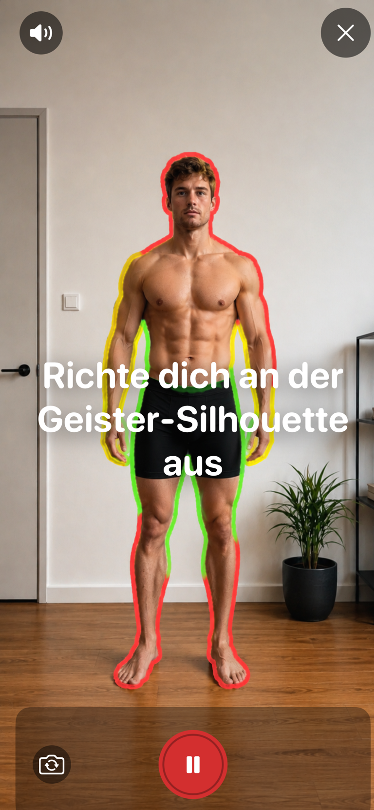 Bildschirm zum Aufnehmen von Fortschrittsfotos