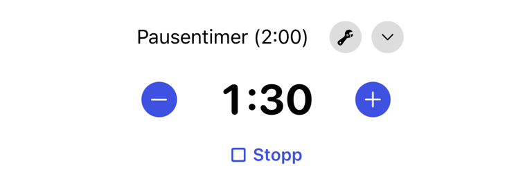 Aktive Pausentimer-Karte während eines Workouts