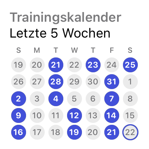 Trainingskalender-Widget