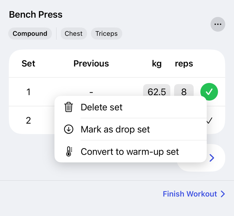 Set context menu