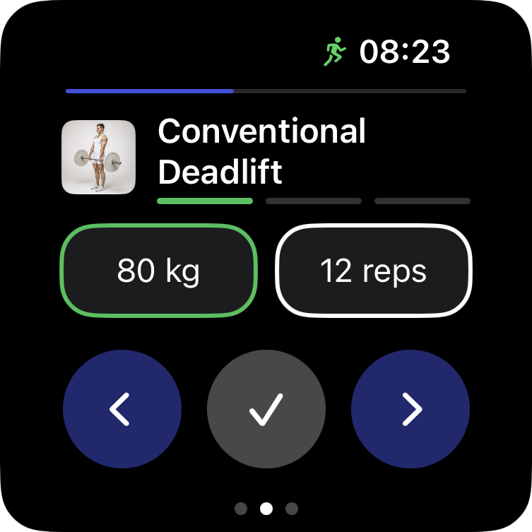 Apple Watch workout screen