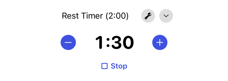 Active rest timer card during a workout