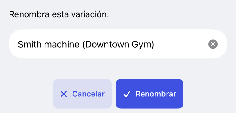 Cambiar el nombre de una variación