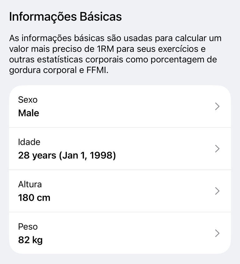 Seção Informações básicas
