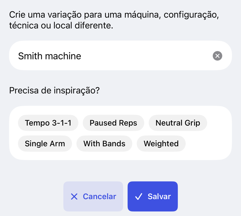 Adicionar uma variação