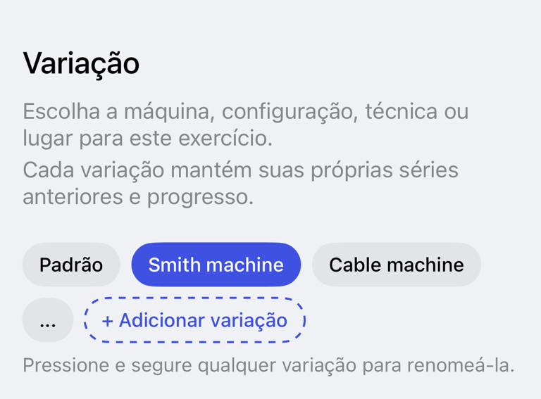 Escolha uma variação do exercício