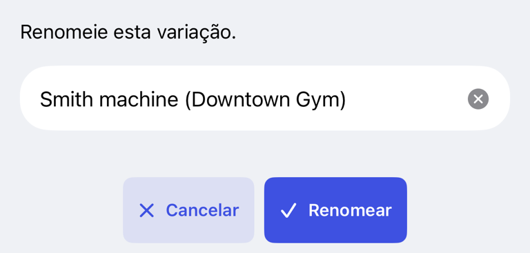 Renomear uma variação