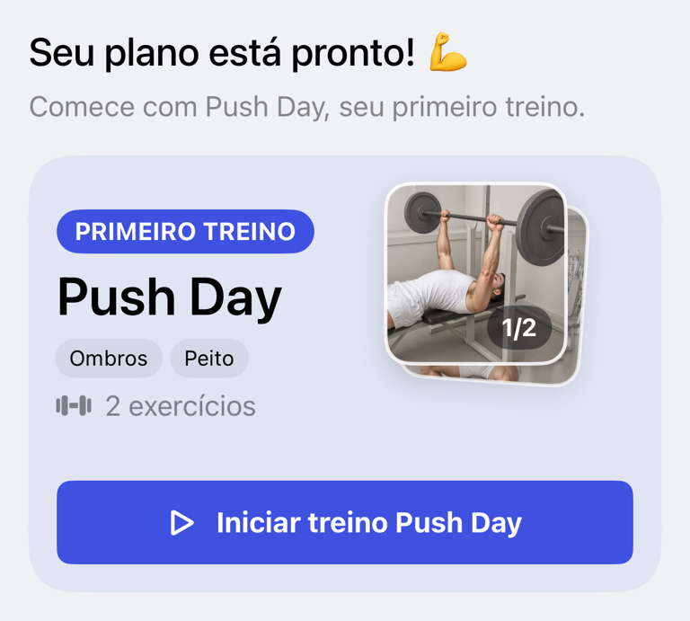 Cartão de treino sugerido